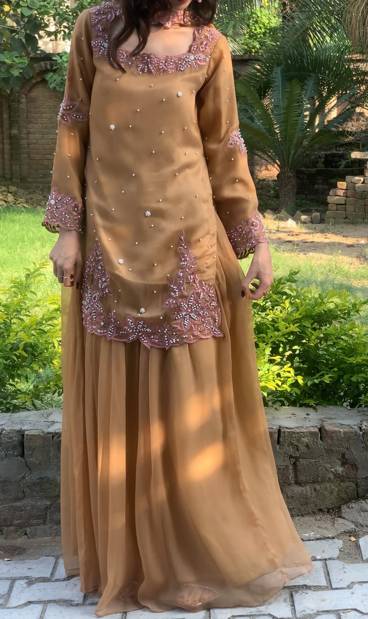 CHAI - Chiffon Hand Embroidered Sharara