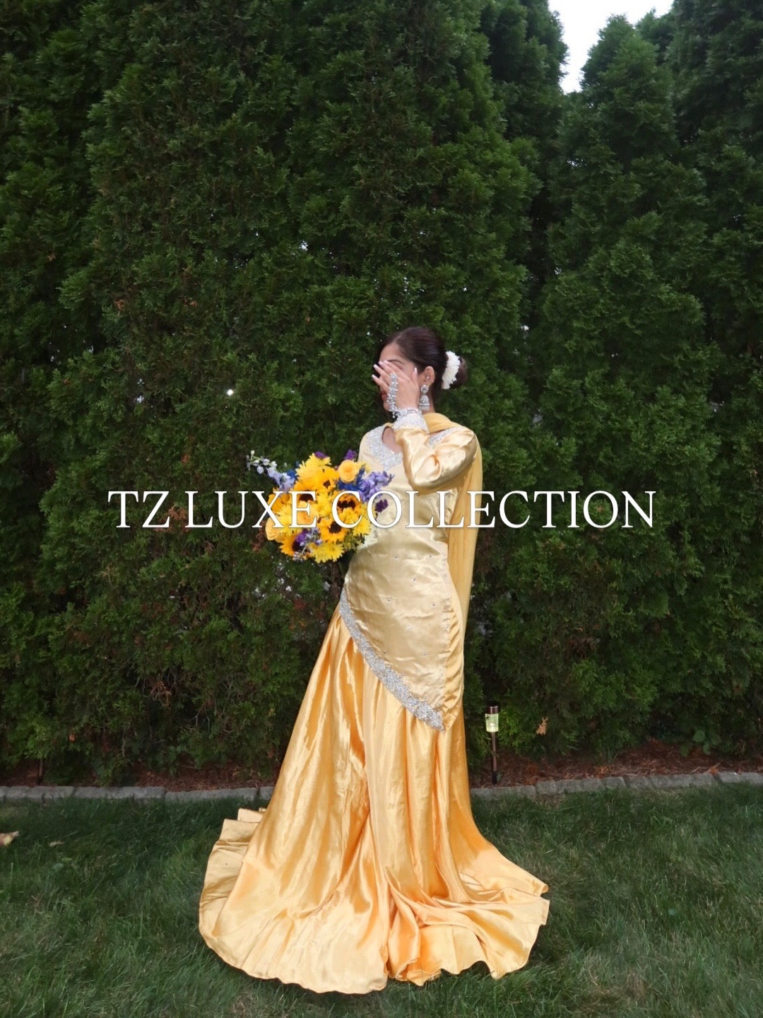 SUNEHRI - Luxury Silk Suit with Handwork