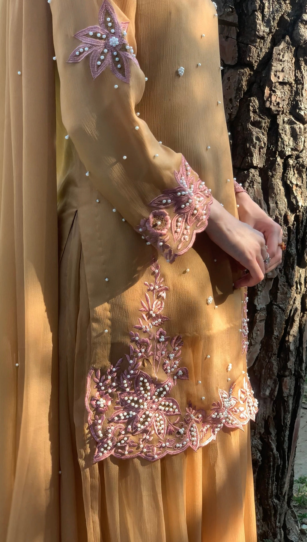 CHAI - Chiffon Hand Embroidered Sharara