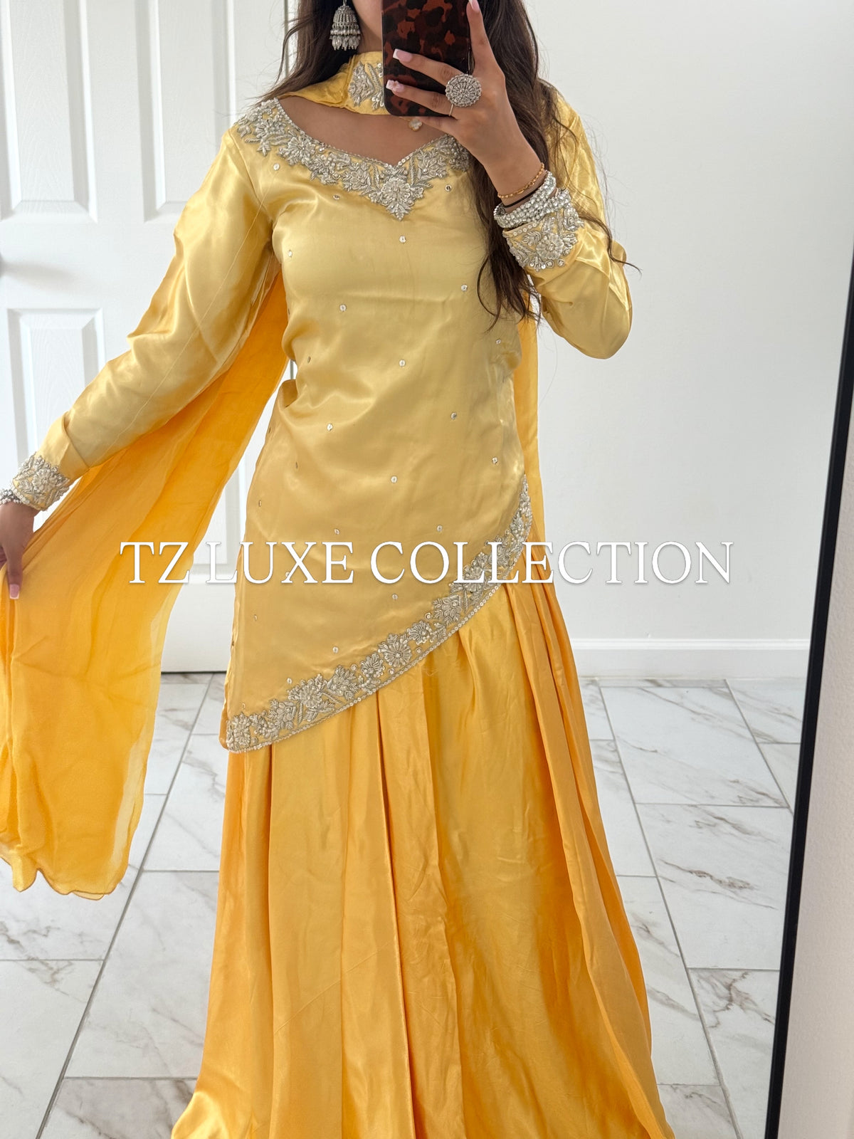SUNEHRI - Luxury Silk Suit with Handwork