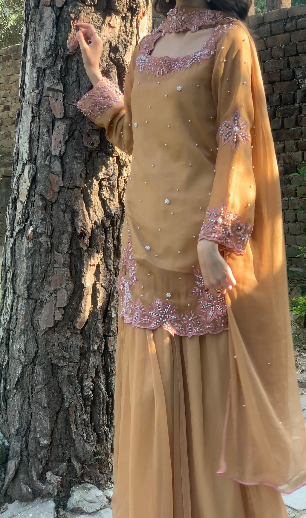 CHAI - Chiffon Hand Embroidered Sharara
