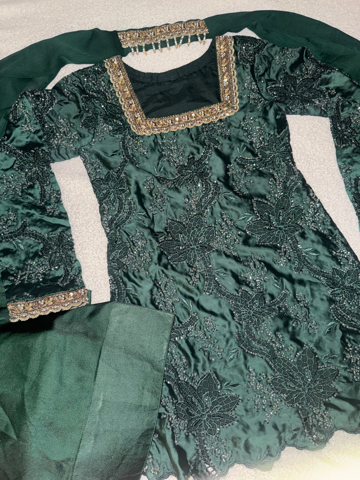 FAIZA - Emerald Green Farshi Suit