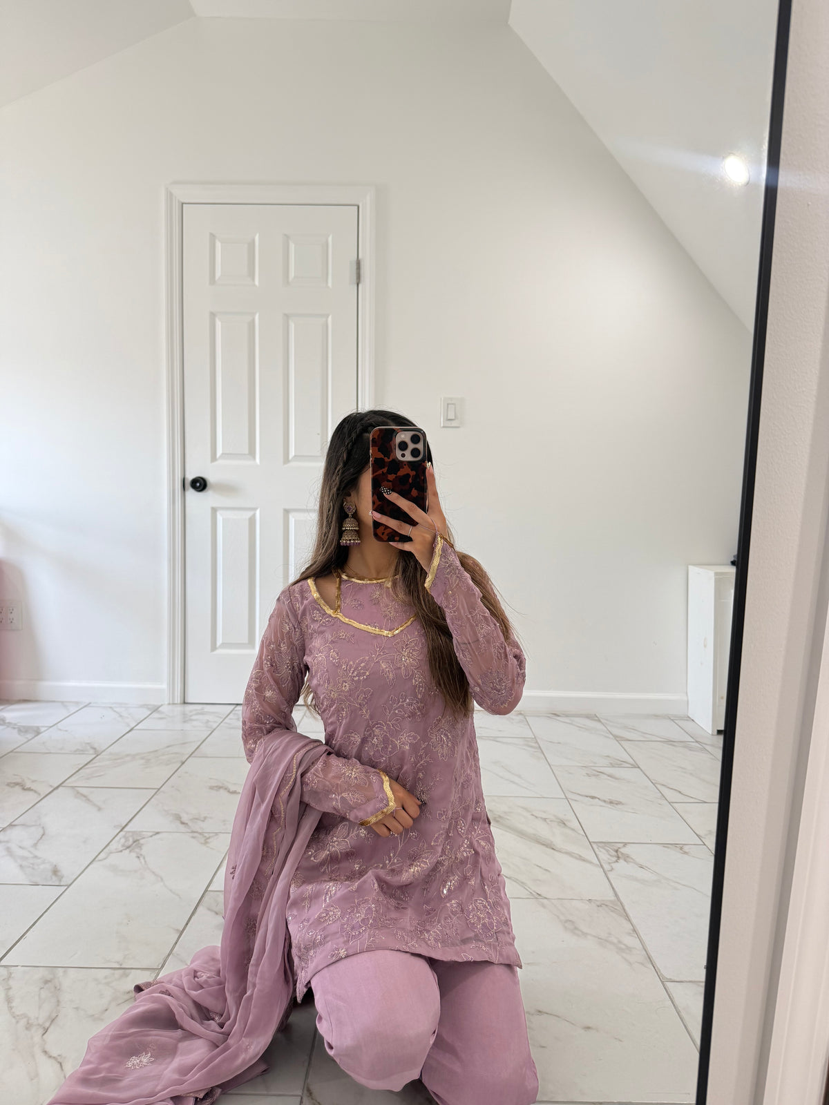 ZAINAB - Lavendar Bloom Palazzo Suit