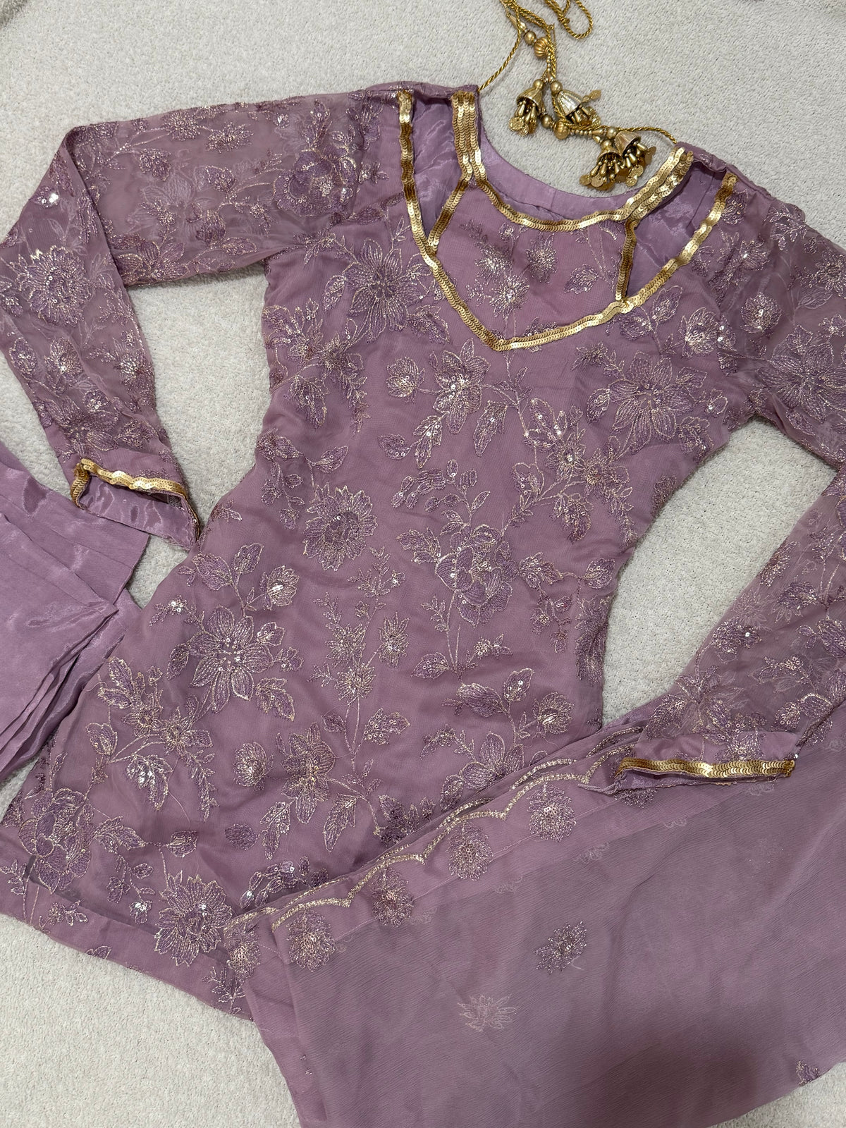 ZAINAB - Lavendar Bloom Palazzo Suit
