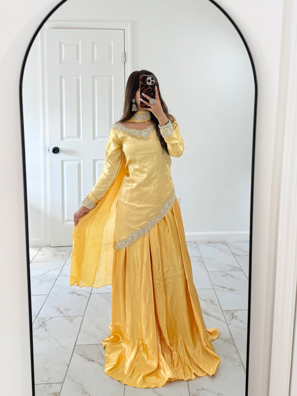 SUNEHRI - Luxury Silk Suit with Handwork