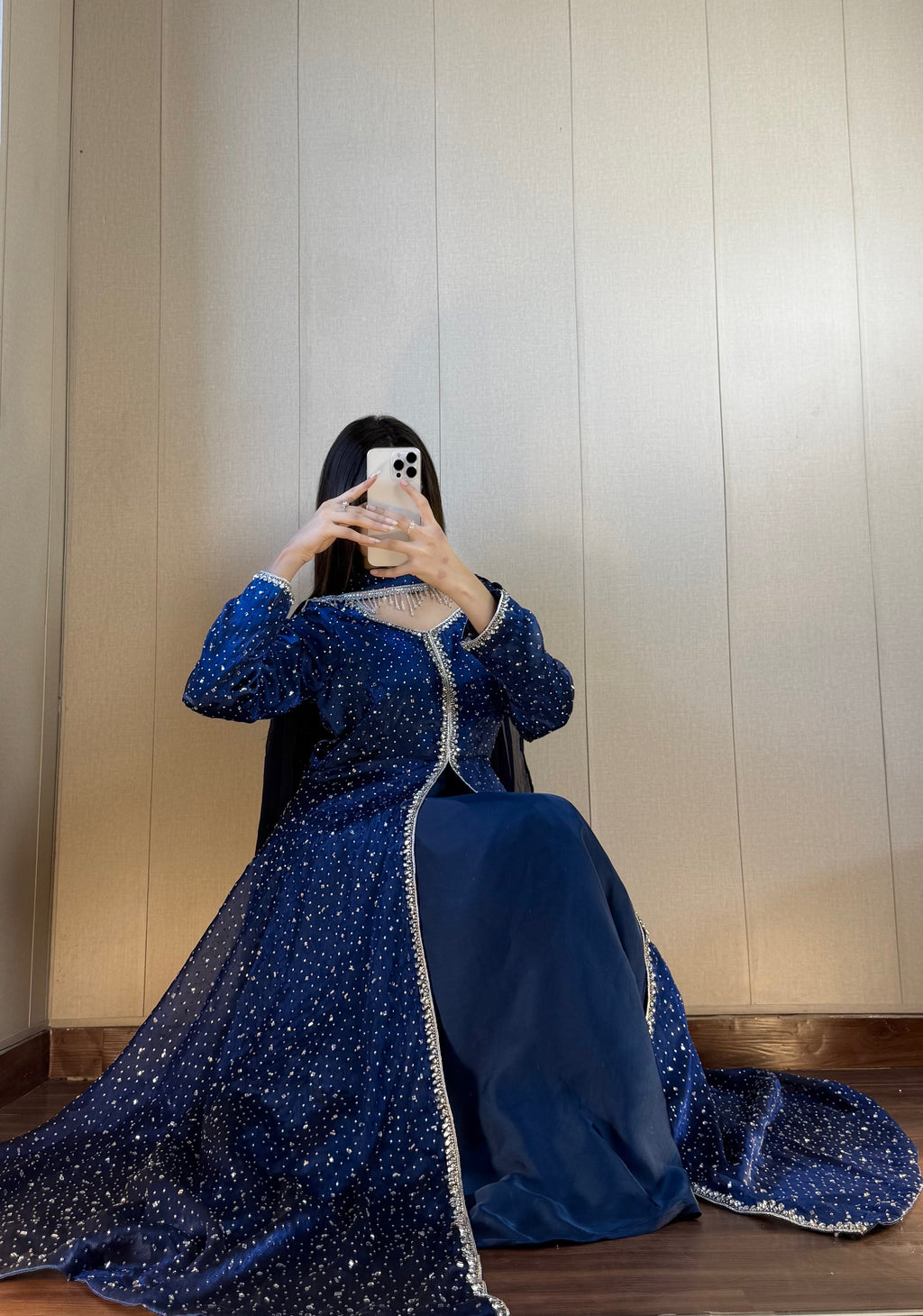 AZURE - Royal Blue Gown with Stones