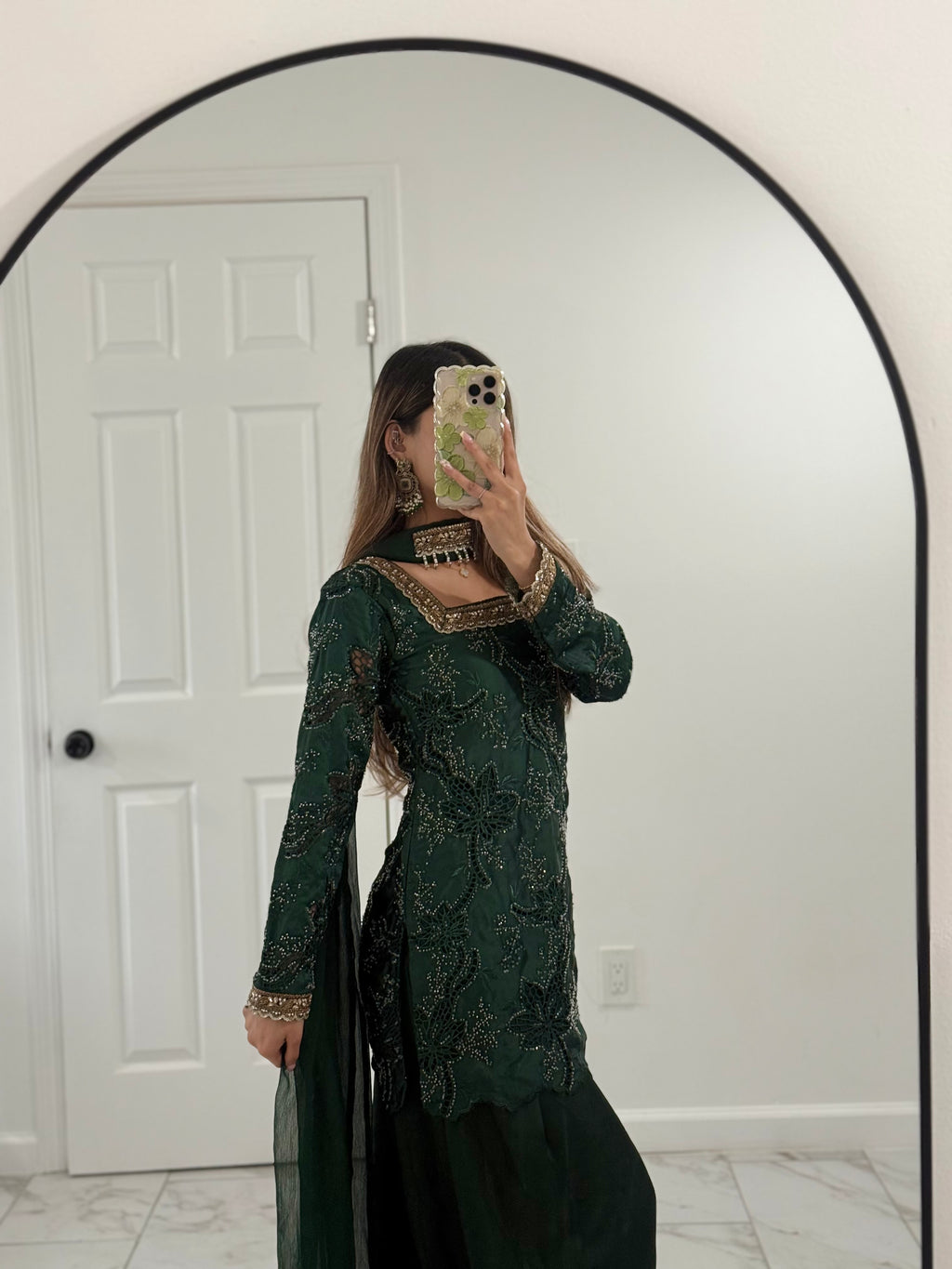 FAIZA - Emerald Green Farshi Suit