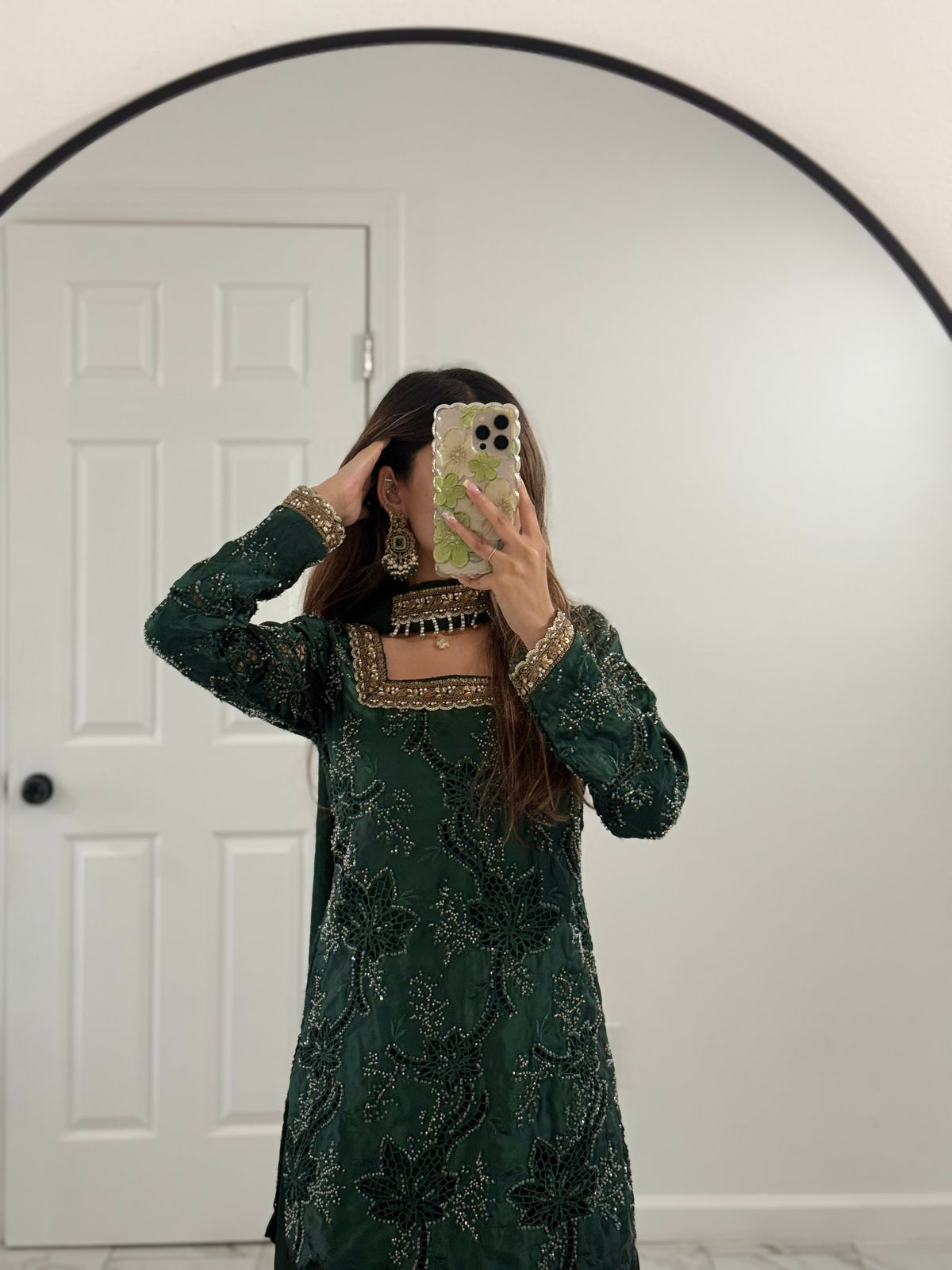 FAIZA - Emerald Green Farshi Suit