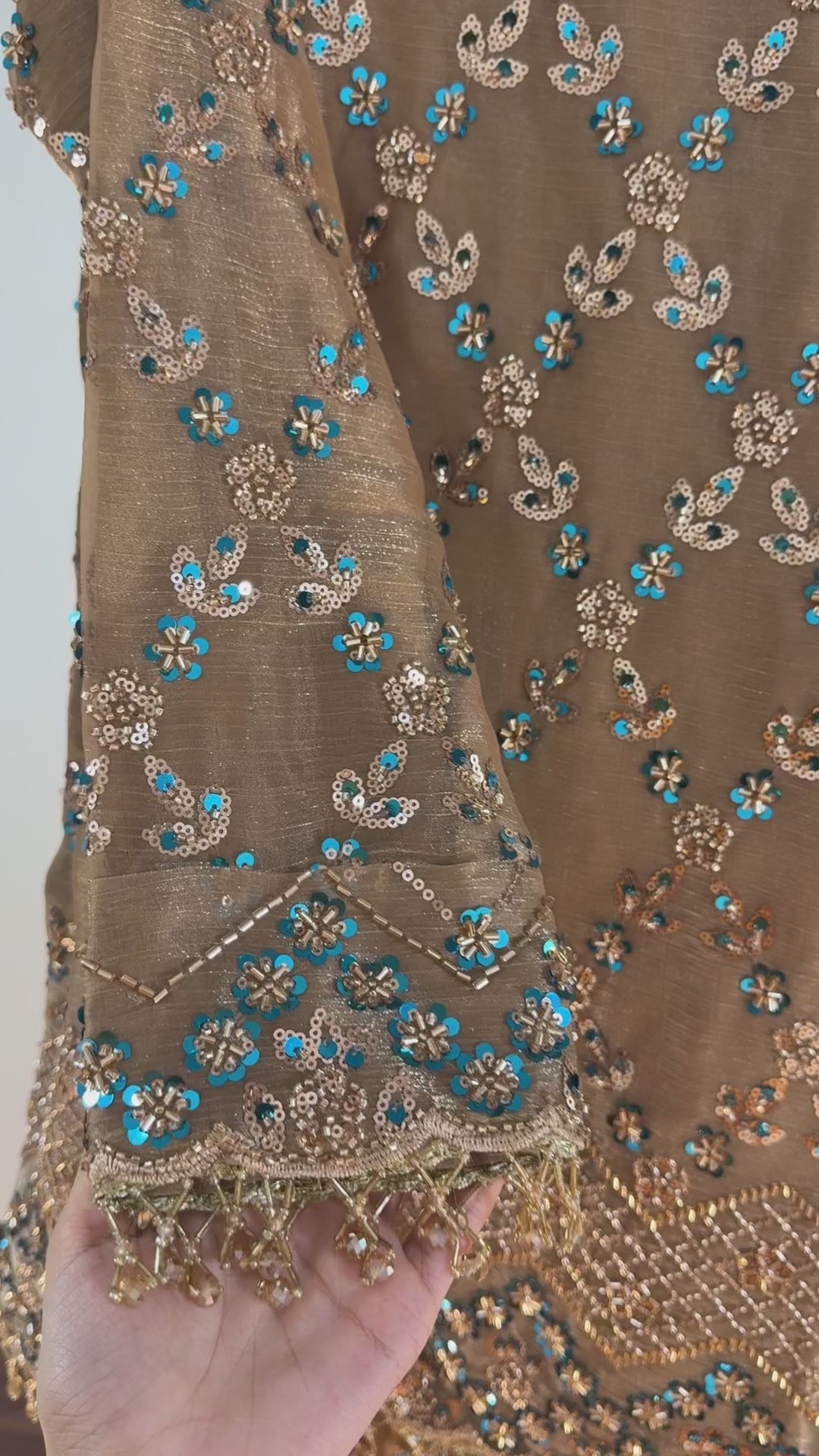 Pre-order: NEELAM - Golden Silk Cutdana Suit