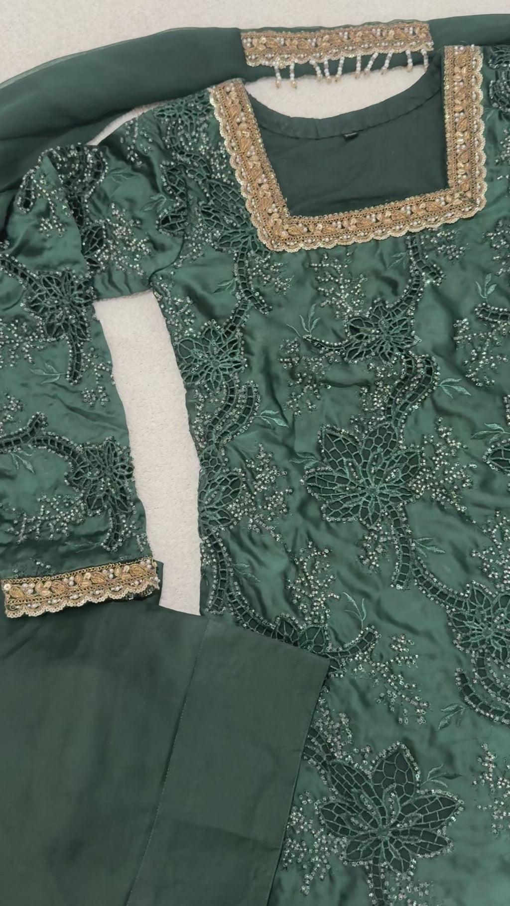 FAIZA - Emerald Green Farshi Suit