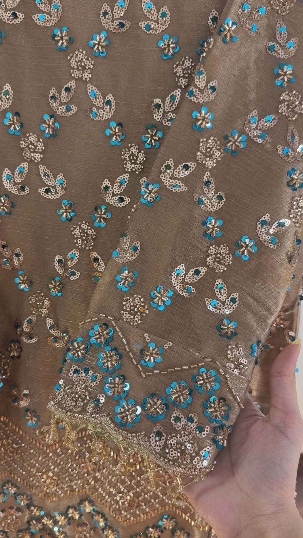 Pre-order: NEELAM - Golden Silk Cutdana Suit