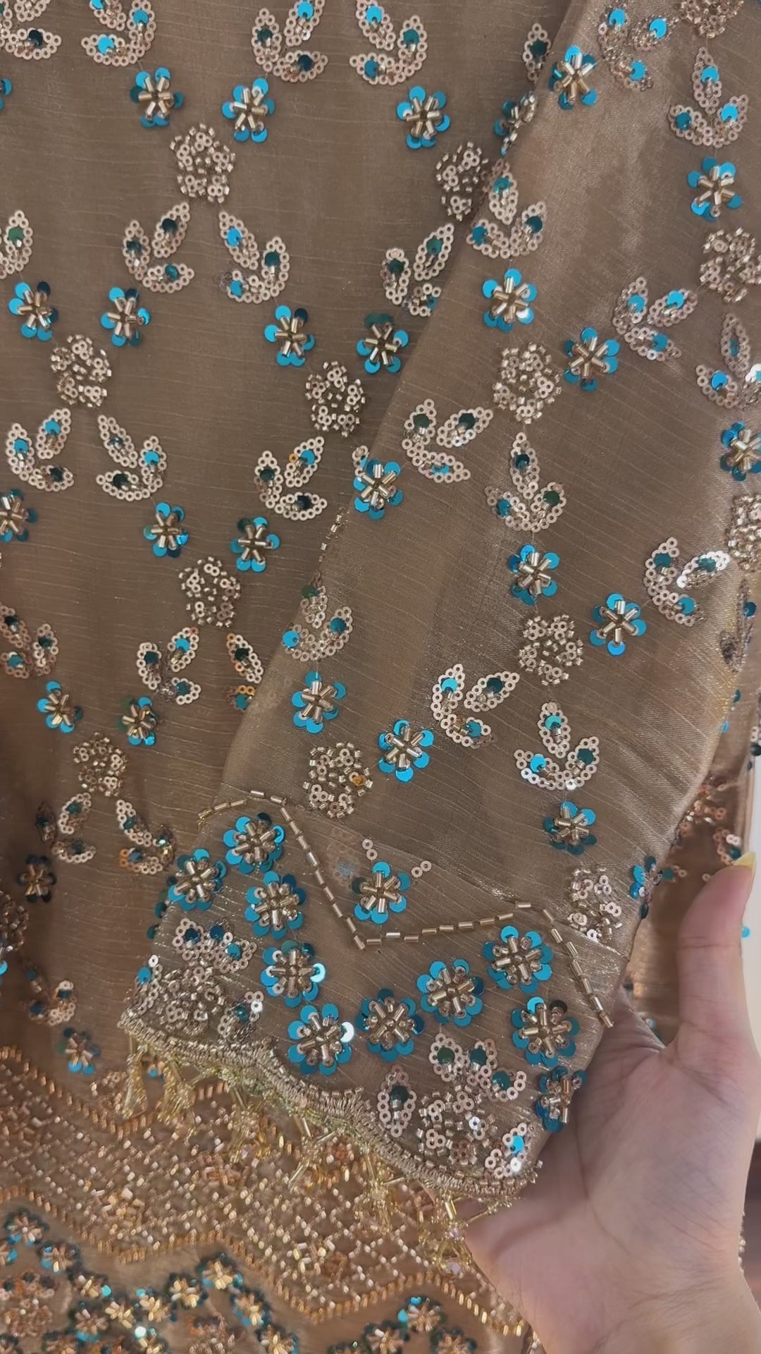 Pre-order: NEELAM - Golden Silk Cutdana Suit