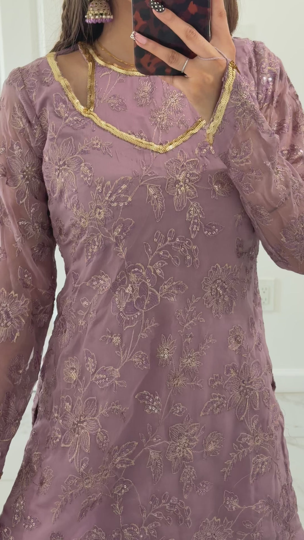ZAINAB - Lavendar Bloom Palazzo Suit