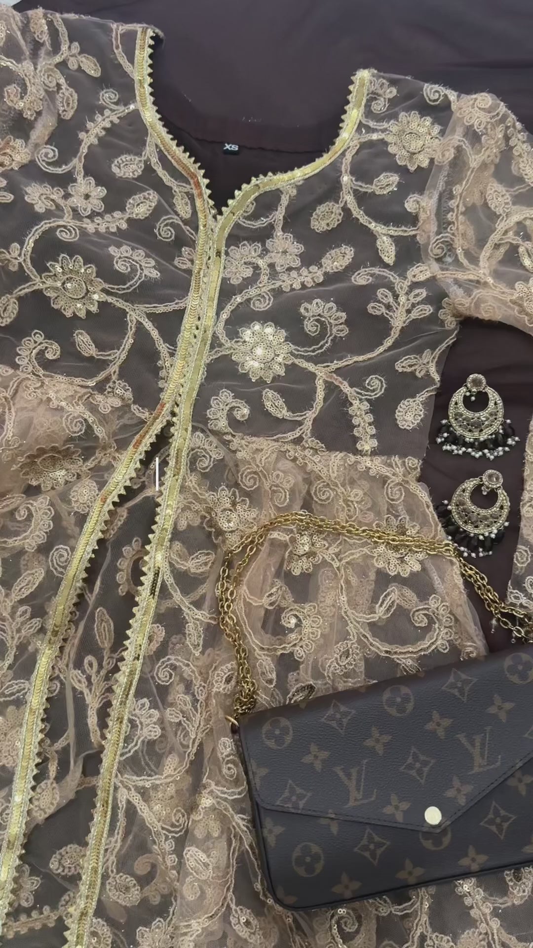 CHOCOLATE - Jacket Style Sharara Suit