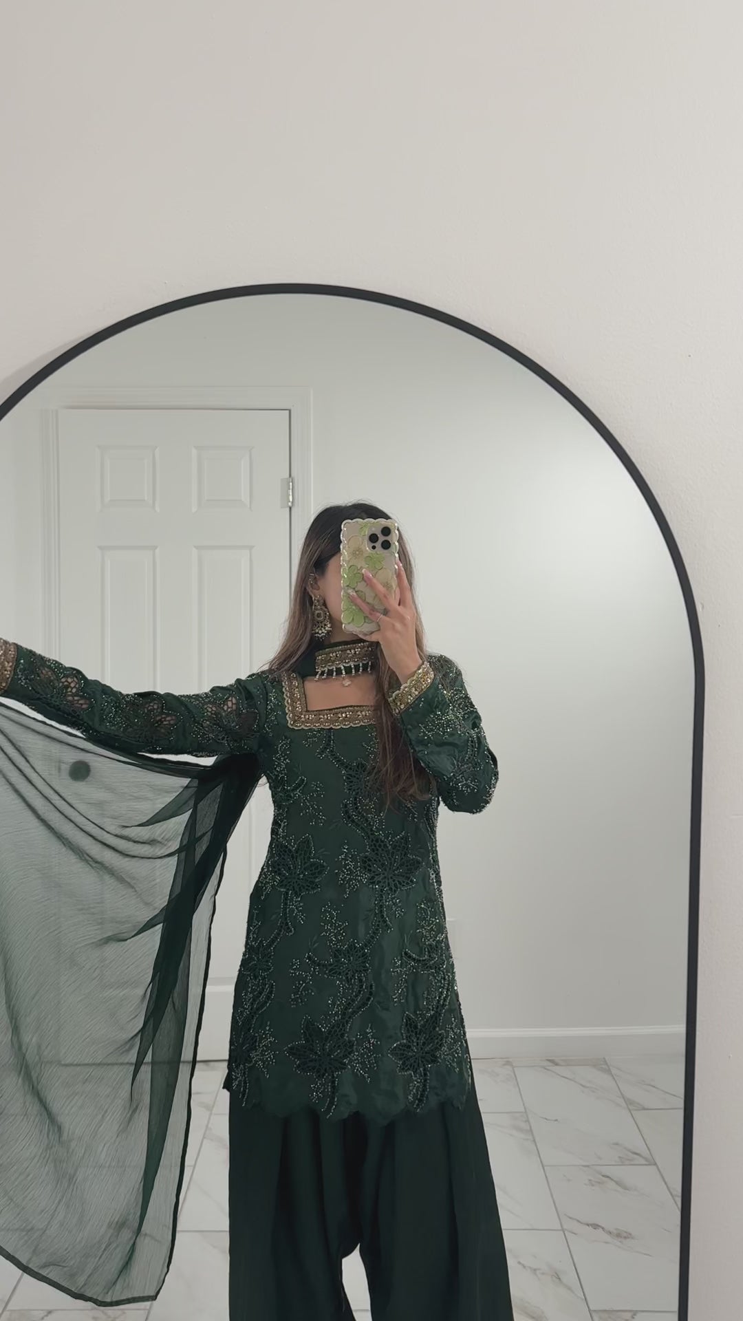 FAIZA - Emerald Green Farshi Suit