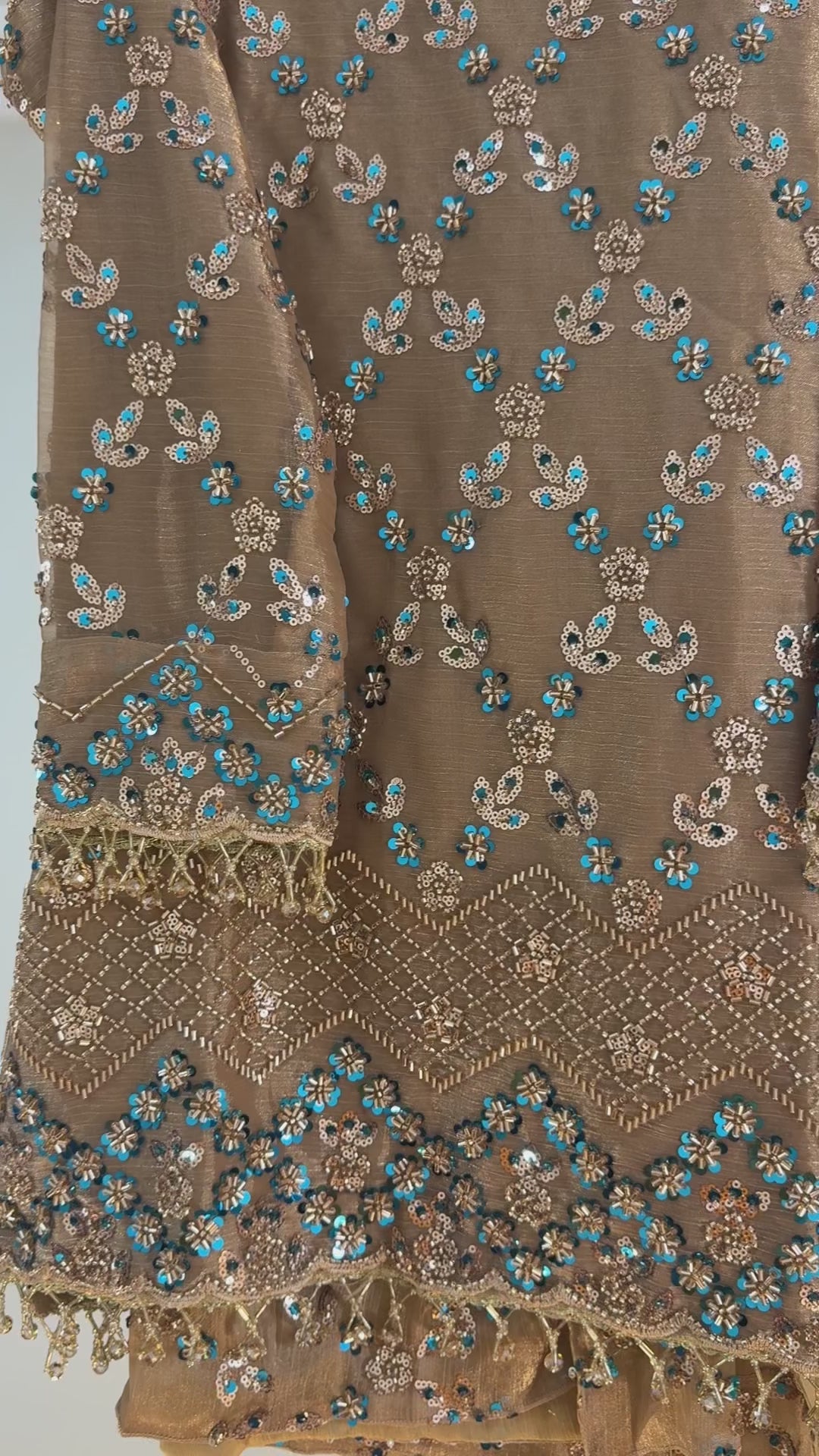 Pre-order: NEELAM - Golden Silk Cutdana Suit