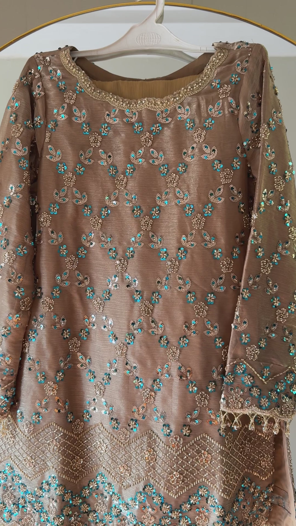 Pre-order: NEELAM - Golden Silk Cutdana Suit