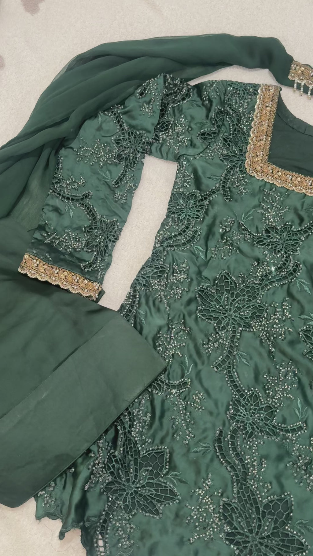 FAIZA - Emerald Green Farshi Suit