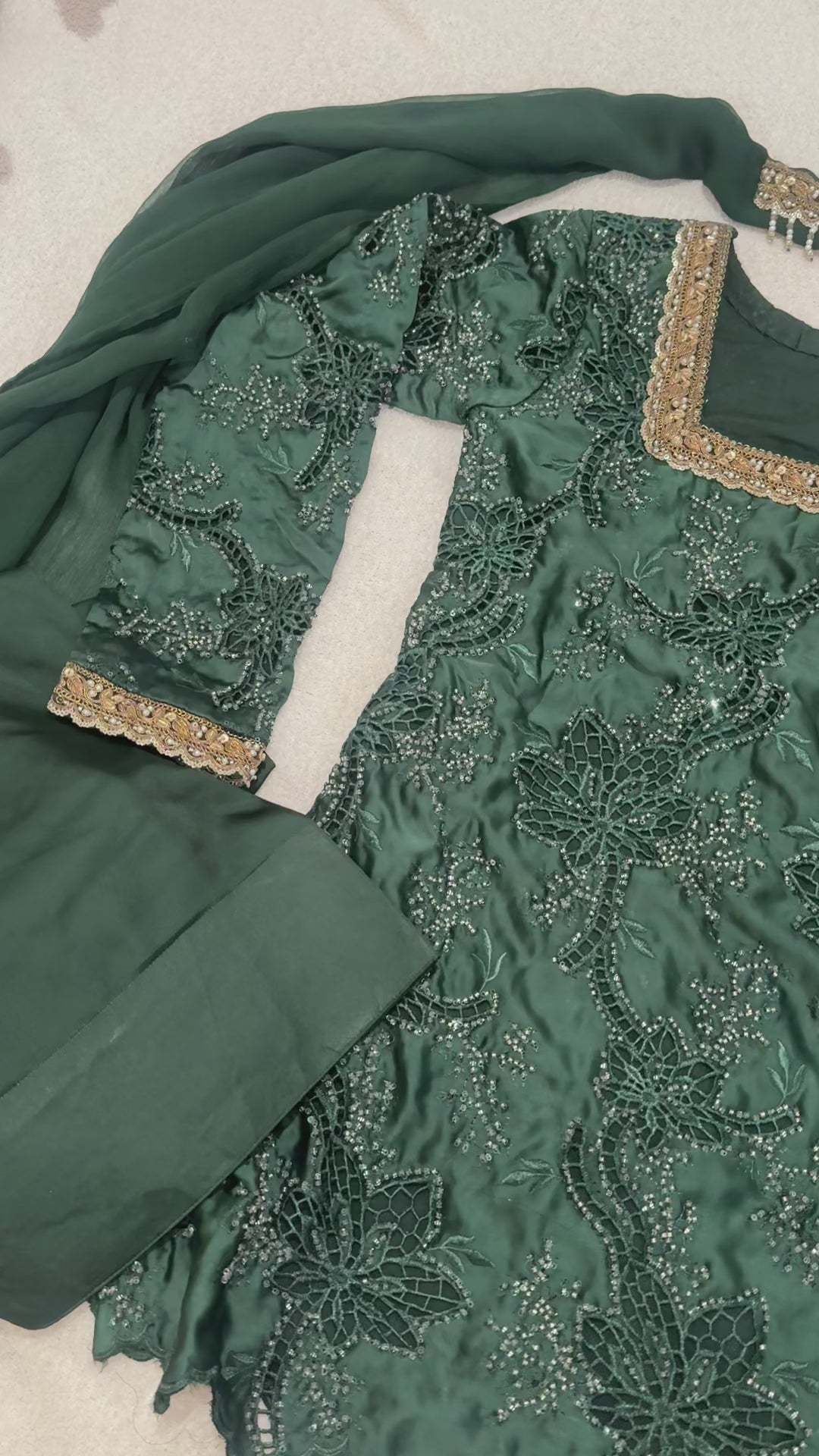 FAIZA - Emerald Green Farshi Suit