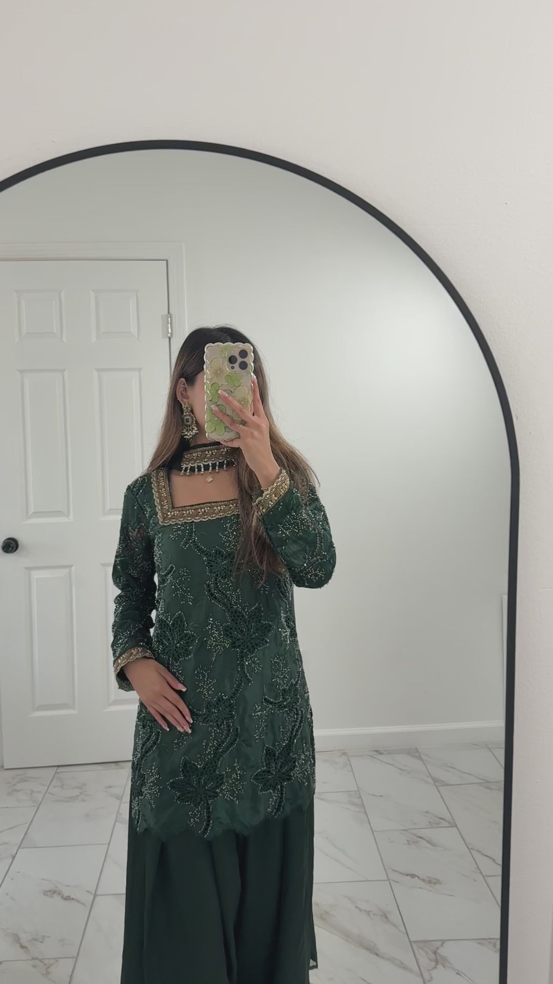 FAIZA - Emerald Green Farshi Suit